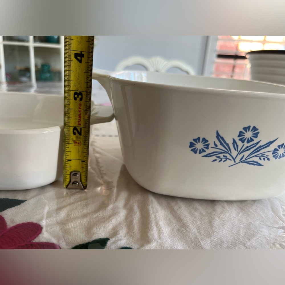 Vintage 1972-79 Blue Cornflower Corningware Pair of Casserole Dishes - Picture 9 of 9
